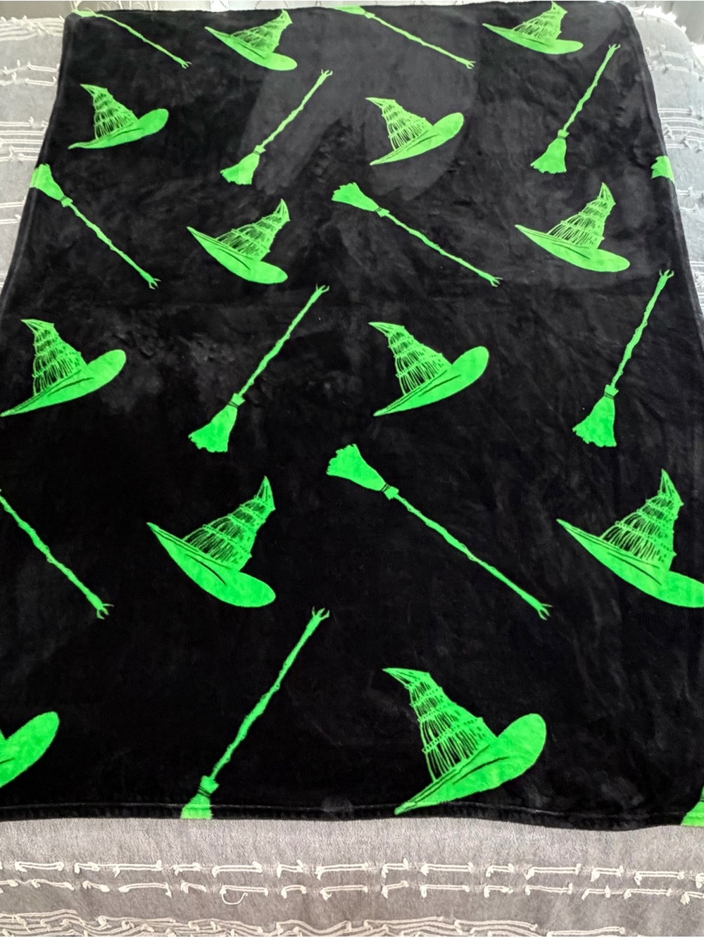 Universal Studios Wicked Black & Green Plush Throw